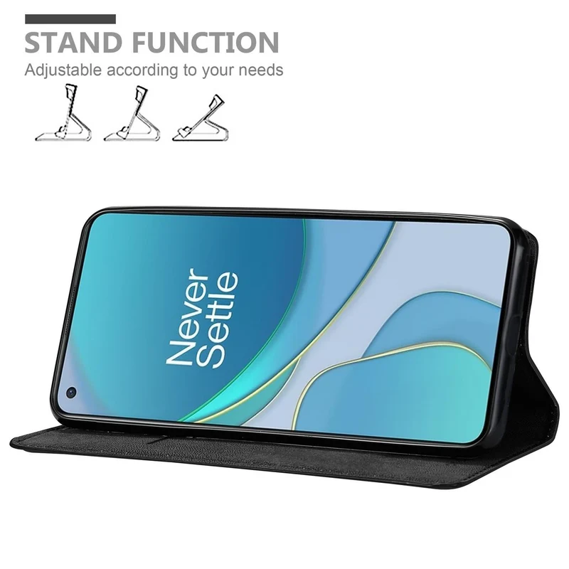 Cadorabo Hülle kompatibel mit OnePlus 8T Schutzhülle mit Magnetverschluss, Standfunktion und Kartenfach