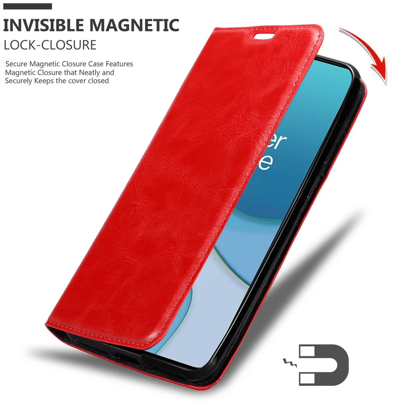 Cadorabo Hülle kompatibel mit OnePlus 8T Schutzhülle mit Magnetverschluss, Standfunktion und Kartenfach