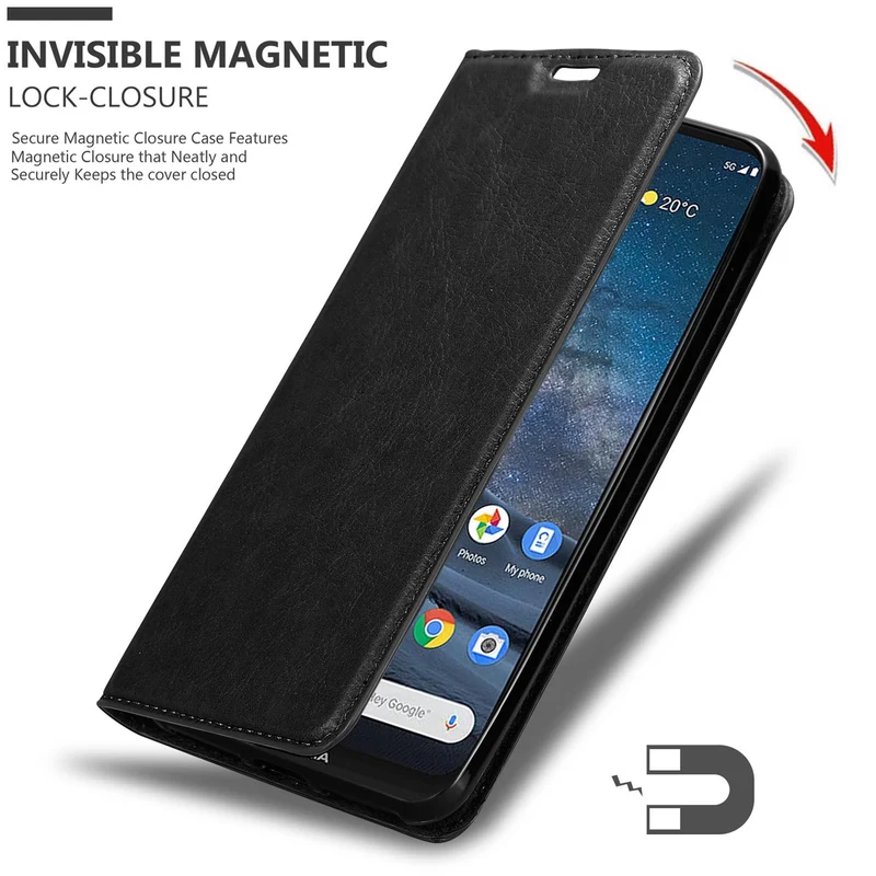 Cadorabo Hülle kompatibel mit Nokia 8,3 Schutzhülle mit Magnetverschluss, Standfunktion und Kartenfach