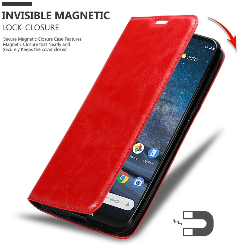 Cadorabo Hülle kompatibel mit Nokia 8,3 Schutzhülle mit Magnetverschluss, Standfunktion und Kartenfach