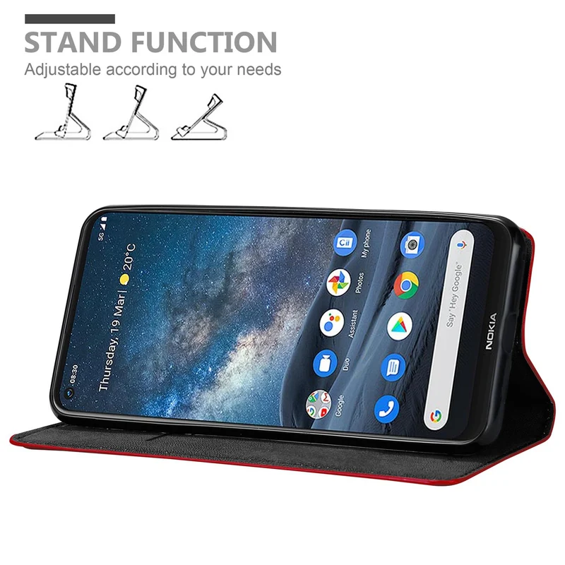 Cadorabo Hülle kompatibel mit Nokia 8,3 Schutzhülle mit Magnetverschluss, Standfunktion und Kartenfach