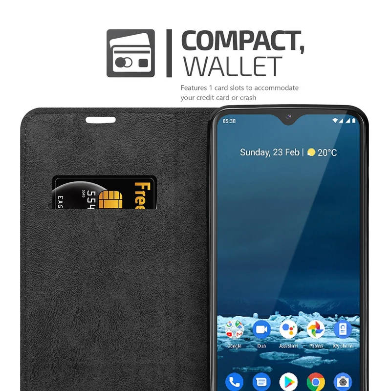 Cadorabo Hülle kompatibel mit Nokia 5,3 Schutzhülle mit Magnetverschluss, Standfunktion und Kartenfach