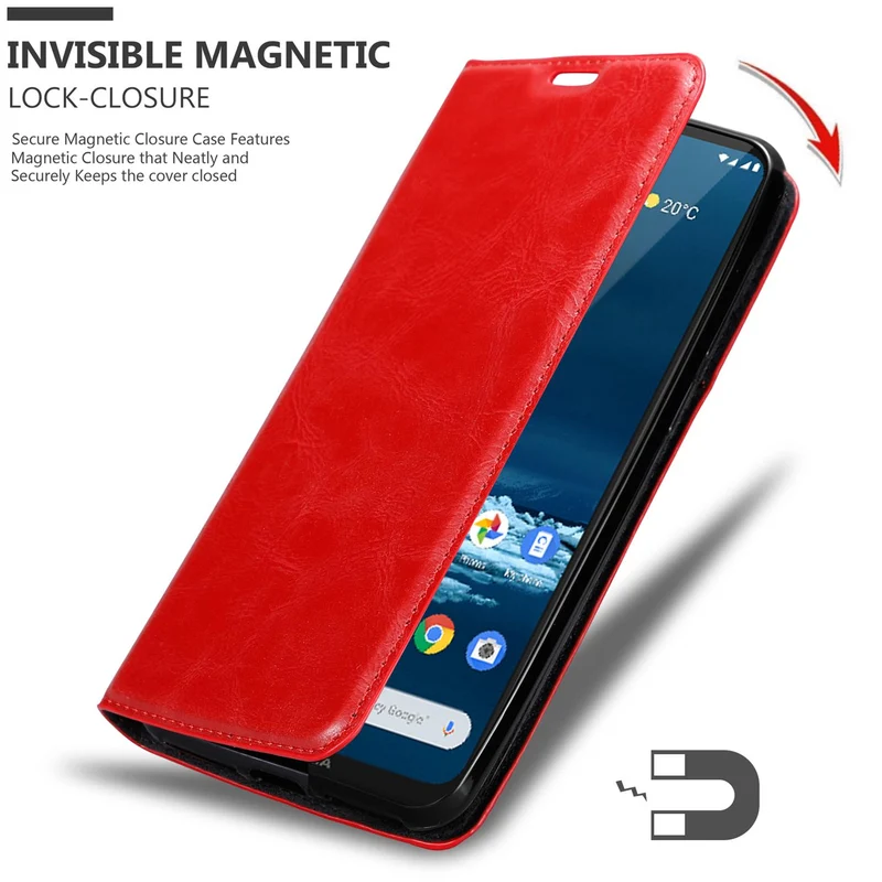 Cadorabo Hülle kompatibel mit Nokia 5,3 Schutzhülle mit Magnetverschluss, Standfunktion und Kartenfach