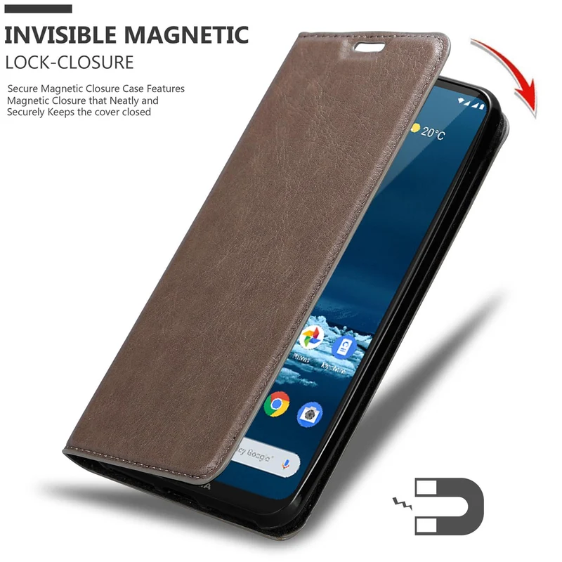 Cadorabo Hülle kompatibel mit Nokia 5,3 Schutzhülle mit Magnetverschluss, Standfunktion und Kartenfach