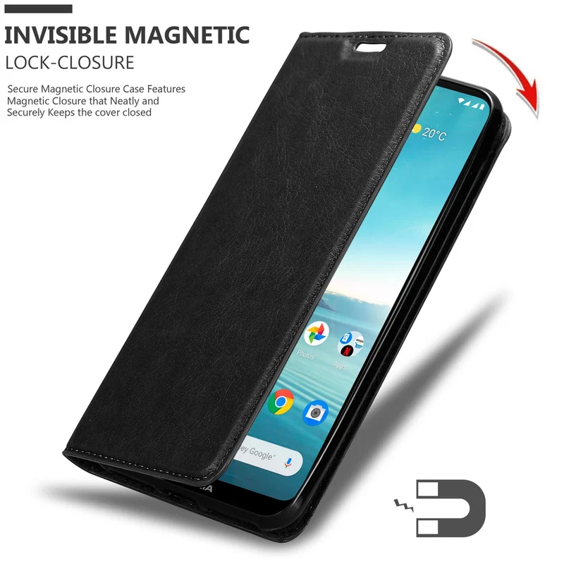 Cadorabo Hülle kompatibel mit Nokia 3,4 Schutzhülle mit Magnetverschluss, Standfunktion und Kartenfach