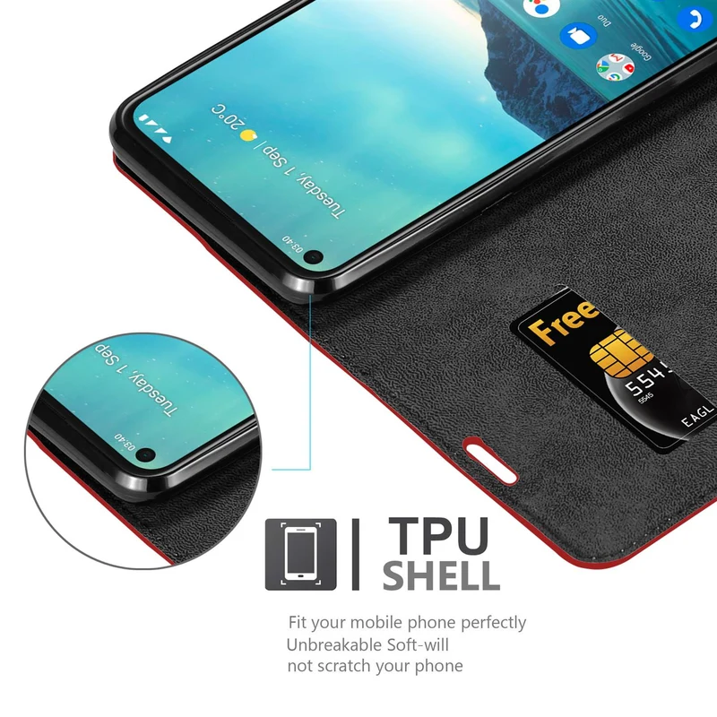 Cadorabo Hülle kompatibel mit Nokia 3,4 Schutzhülle mit Magnetverschluss, Standfunktion und Kartenfach