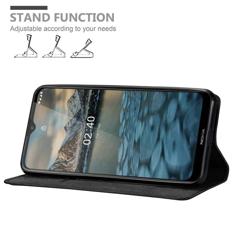 Cadorabo Hülle kompatibel mit Nokia 2,4 Schutzhülle mit Magnetverschluss, Standfunktion und Kartenfach
