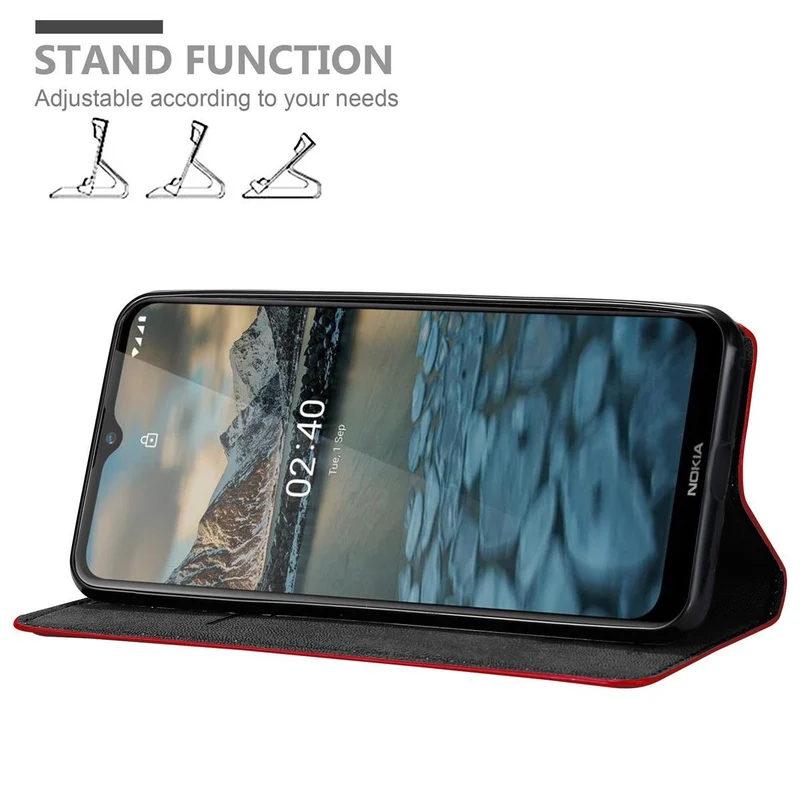 Cadorabo Hülle kompatibel mit Nokia 2,4 Schutzhülle mit Magnetverschluss, Standfunktion und Kartenfach