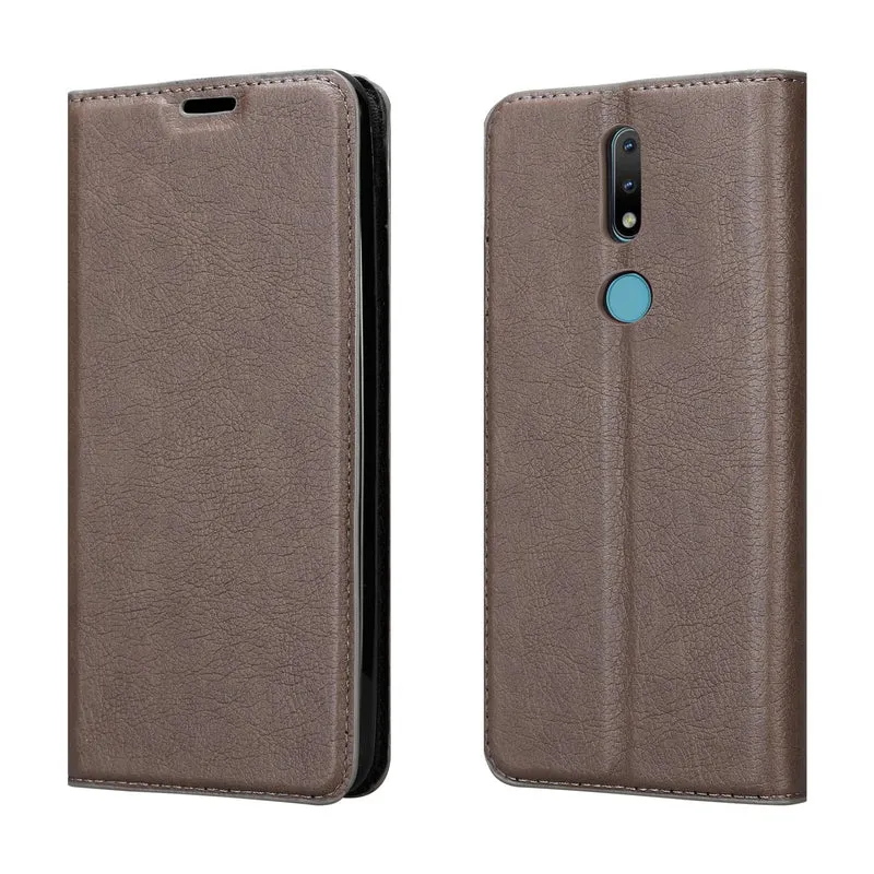 Cadorabo Hülle kompatibel mit Nokia 2,4 Schutzhülle mit Magnetverschluss, Standfunktion und Kartenfach