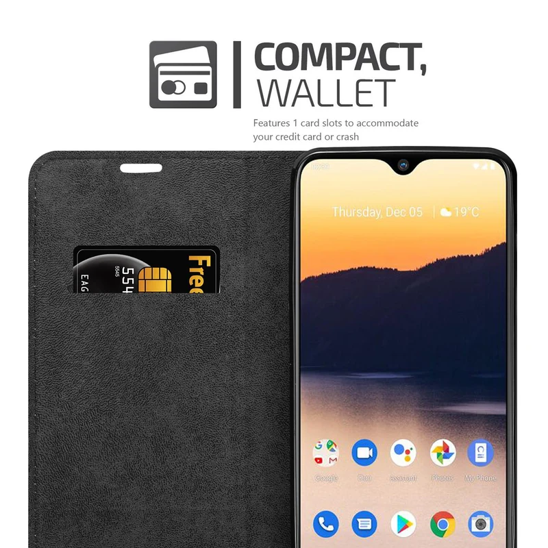 Cadorabo Hülle kompatibel mit Nokia 2,3 Schutzhülle mit Magnetverschluss, Standfunktion und Kartenfach