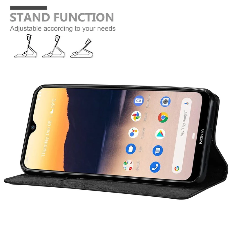 Cadorabo Hülle kompatibel mit Nokia 2,3 Schutzhülle mit Magnetverschluss, Standfunktion und Kartenfach