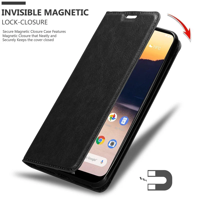 Cadorabo Hülle kompatibel mit Nokia 2,3 Schutzhülle mit Magnetverschluss, Standfunktion und Kartenfach