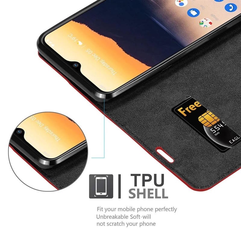 Cadorabo Hülle kompatibel mit Nokia 2,3 Schutzhülle mit Magnetverschluss, Standfunktion und Kartenfach