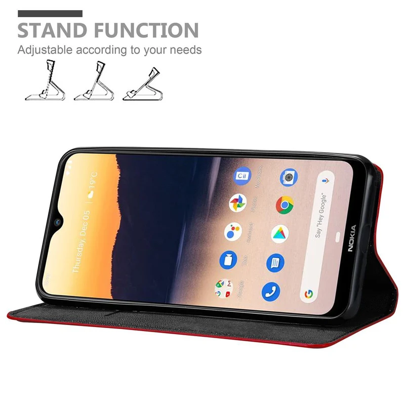 Cadorabo Hülle kompatibel mit Nokia 2,3 Schutzhülle mit Magnetverschluss, Standfunktion und Kartenfach