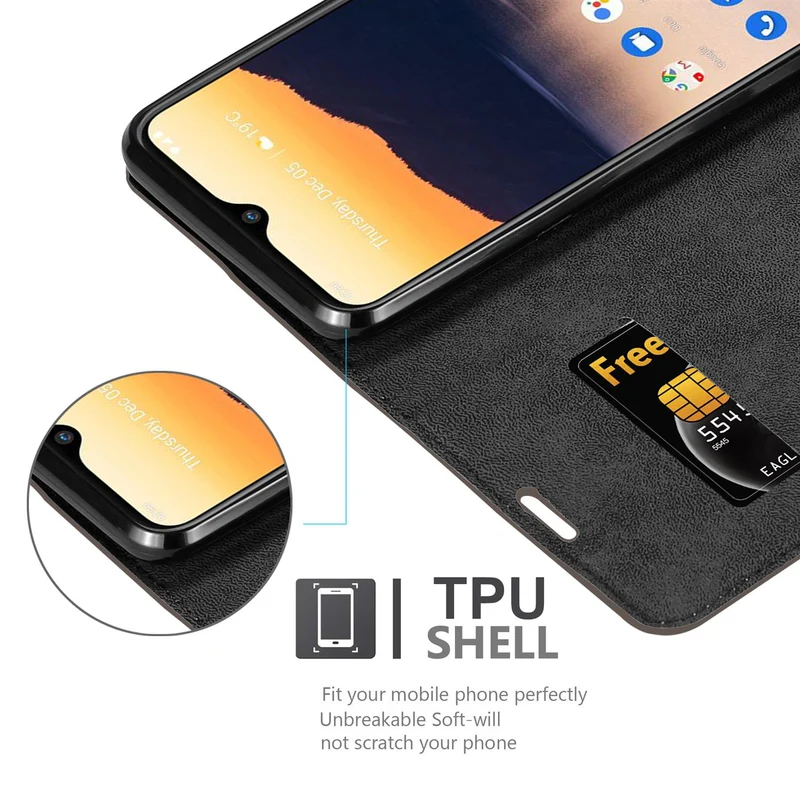 Cadorabo Hülle kompatibel mit Nokia 2,3 Schutzhülle mit Magnetverschluss, Standfunktion und Kartenfach