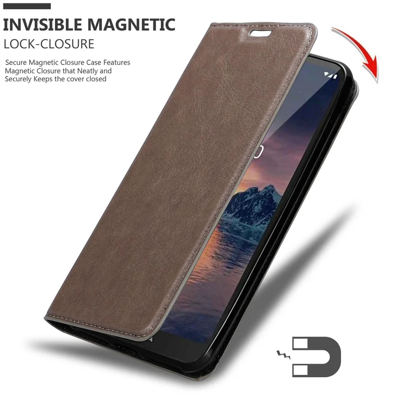Cadorabo Hülle kompatibel mit Nokia 1,3 Schutzhülle mit Magnetverschluss, Standfunktion und Kartenfach