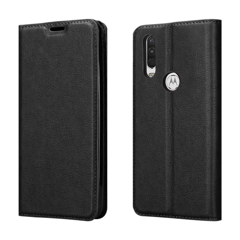 Cadorabo Hülle kompatibel mit Motorola ONE ACTION Schutzhülle mit Magnetverschluss, Standfunktion und Kartenfach