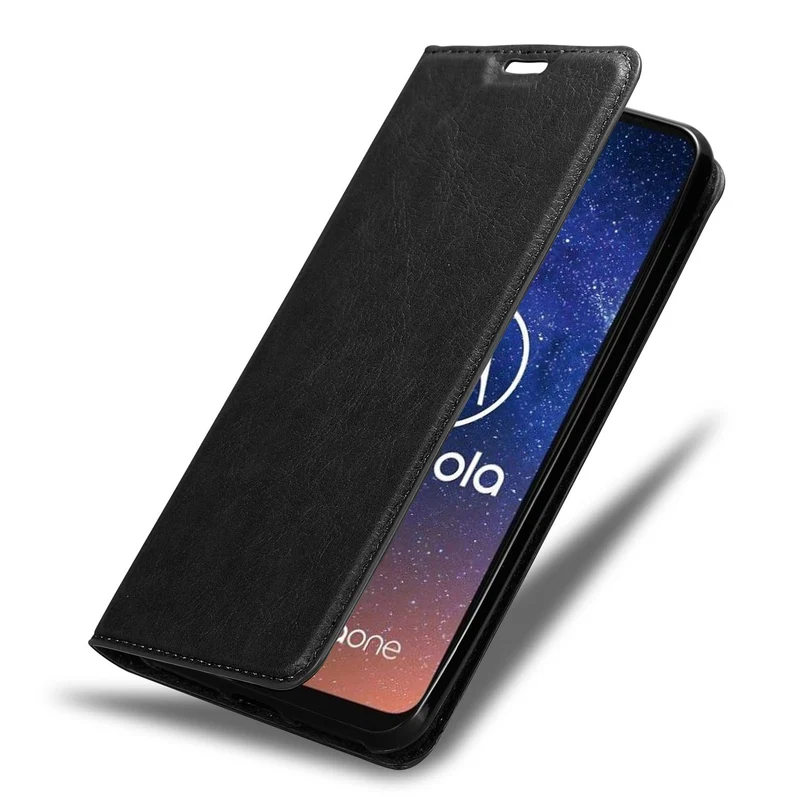 Cadorabo Hülle kompatibel mit Motorola ONE VISION Schutzhülle mit Magnetverschluss, Standfunktion und Kartenfach