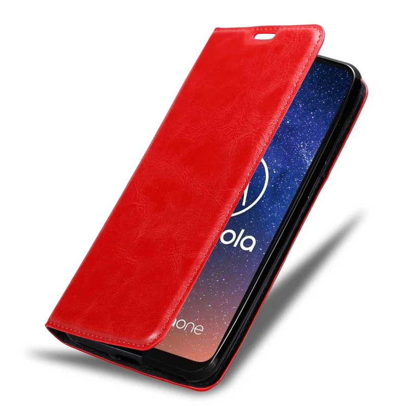 Cadorabo Hülle kompatibel mit Motorola ONE VISION Schutzhülle mit Magnetverschluss, Standfunktion und Kartenfach