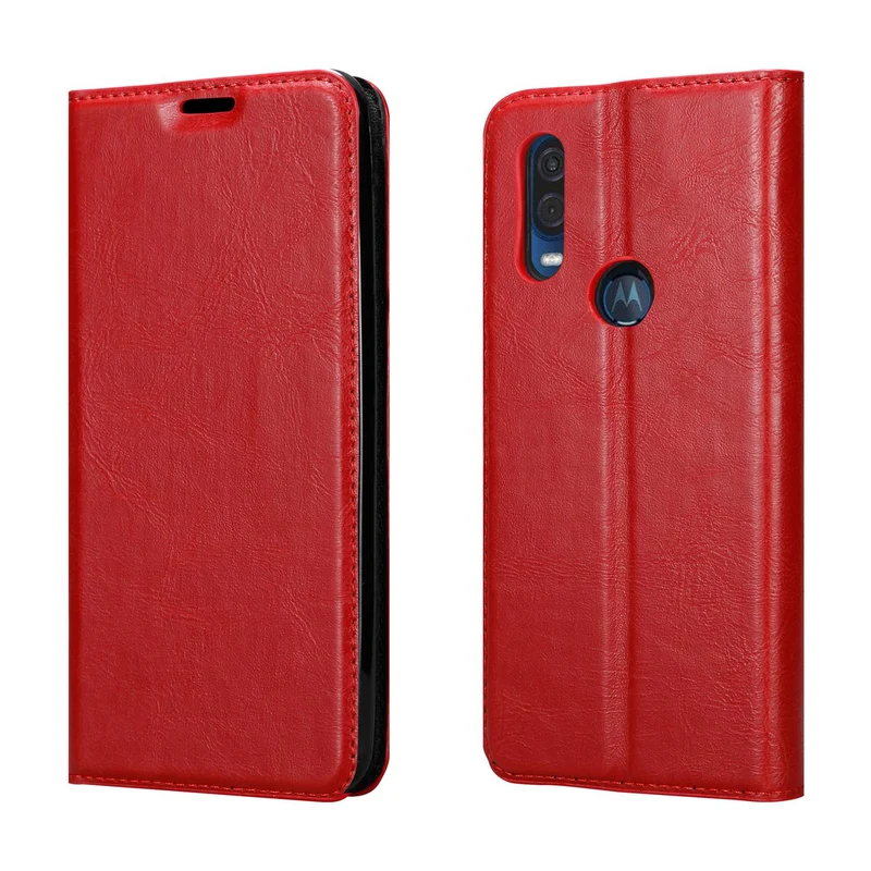 Cadorabo Hülle kompatibel mit Motorola ONE VISION Schutzhülle mit Magnetverschluss, Standfunktion und Kartenfach