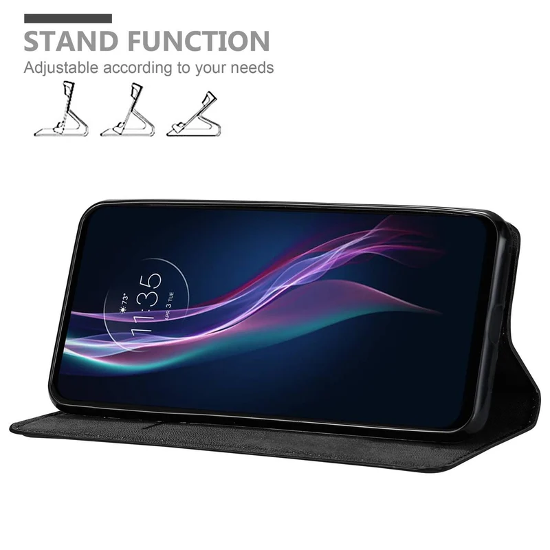 Cadorabo Hülle kompatibel mit Motorola ONE FUSION+ Schutzhülle mit Magnetverschluss, Standfunktion und Kartenfach