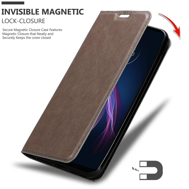Cadorabo Hülle kompatibel mit Motorola ONE FUSION+ Schutzhülle mit Magnetverschluss, Standfunktion und Kartenfach