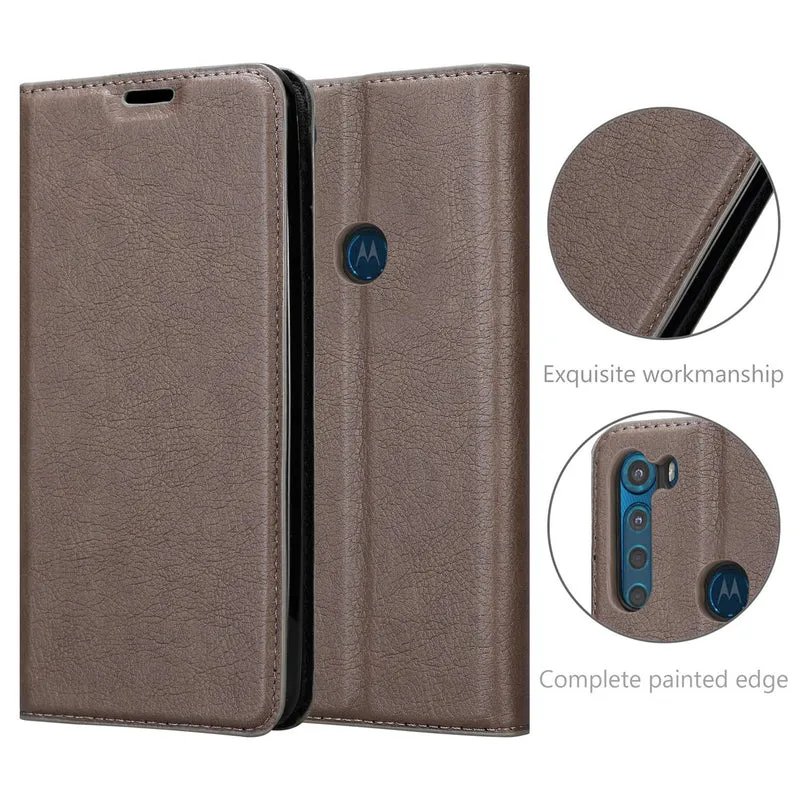 Cadorabo Hülle kompatibel mit Motorola ONE FUSION+ Schutzhülle mit Magnetverschluss, Standfunktion und Kartenfach