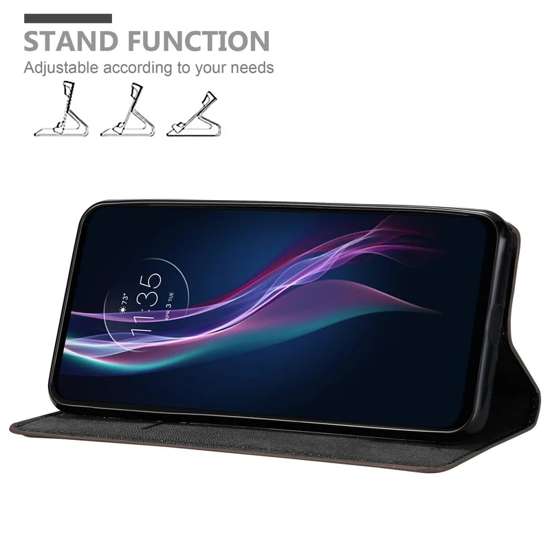 Cadorabo Hülle kompatibel mit Motorola ONE FUSION+ Schutzhülle mit Magnetverschluss, Standfunktion und Kartenfach
