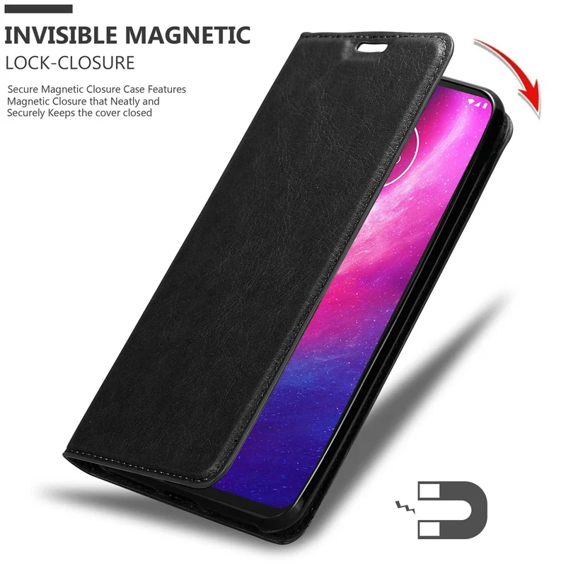 Cadorabo Hülle kompatibel mit Motorola ONE HYPER Schutzhülle mit Magnetverschluss, Standfunktion und Kartenfach