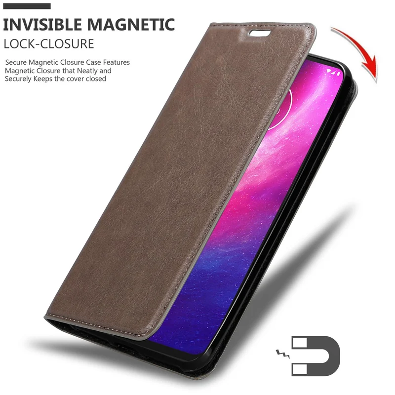 Cadorabo Hülle kompatibel mit Motorola ONE HYPER Schutzhülle mit Magnetverschluss, Standfunktion und Kartenfach