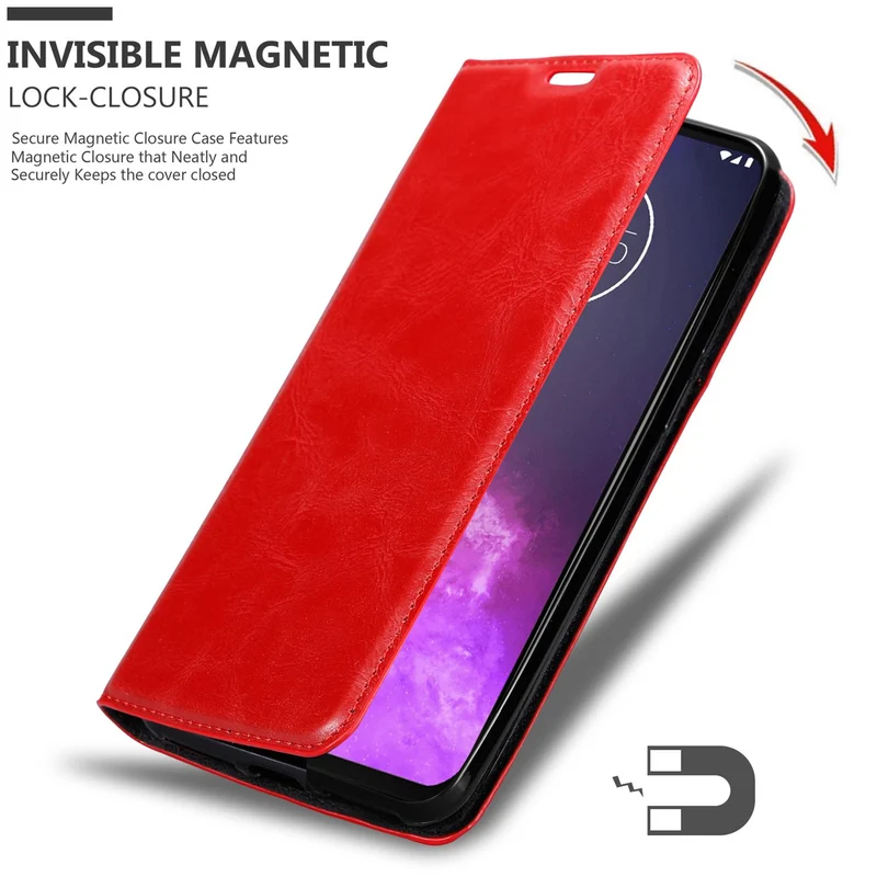 Cadorabo Hülle kompatibel mit Motorola ONE PRO / ONE ZOOM Schutzhülle mit Magnetverschluss, Standfunktion und Kartenfach