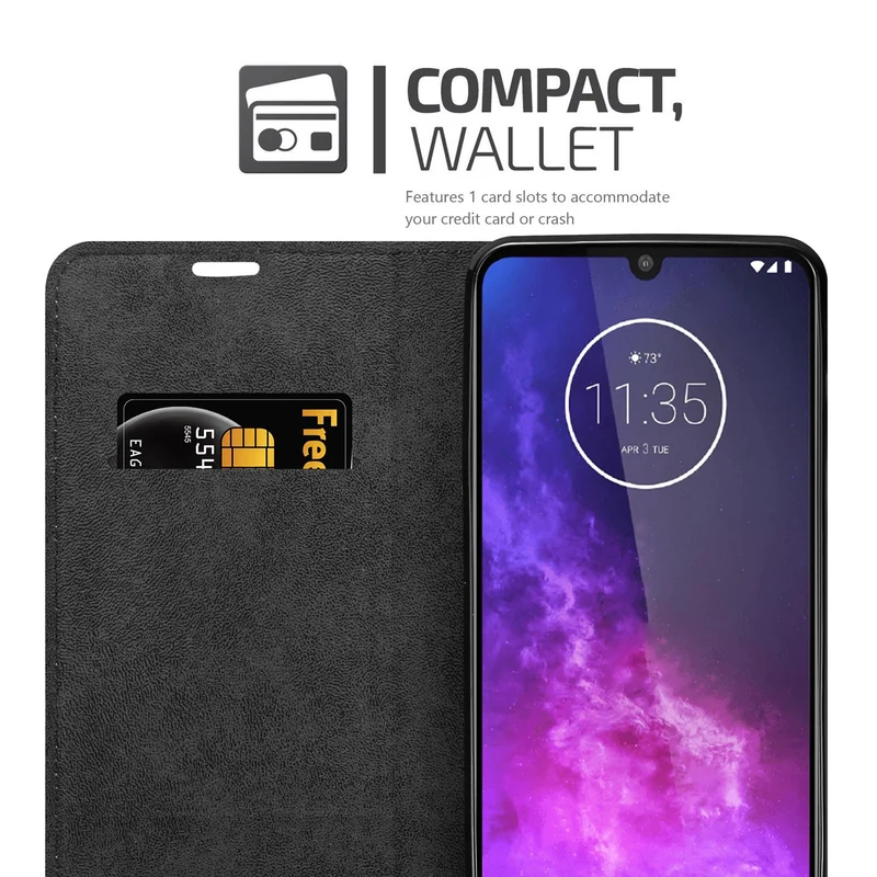 Cadorabo Hülle kompatibel mit Motorola ONE PRO / ONE ZOOM Schutzhülle mit Magnetverschluss, Standfunktion und Kartenfach