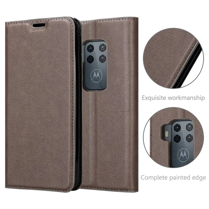 Cadorabo Hülle kompatibel mit Motorola ONE PRO / ONE ZOOM Schutzhülle mit Magnetverschluss, Standfunktion und Kartenfach