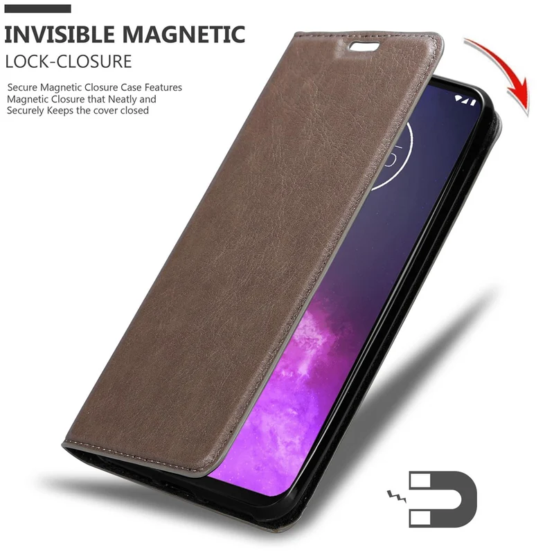 Cadorabo Hülle kompatibel mit Motorola ONE PRO / ONE ZOOM Schutzhülle mit Magnetverschluss, Standfunktion und Kartenfach