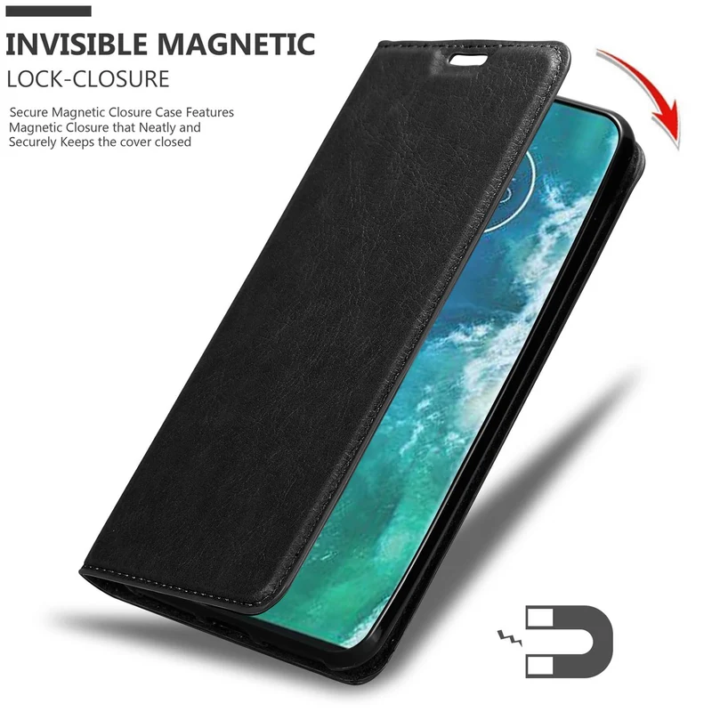Cadorabo Hülle kompatibel mit Motorola EDGE+ Schutzhülle mit Magnetverschluss, Standfunktion und Kartenfach