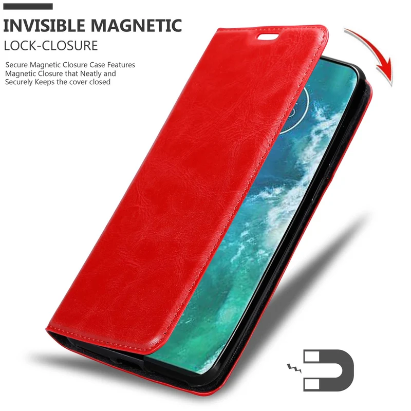 Cadorabo Hülle kompatibel mit Motorola EDGE+ Schutzhülle mit Magnetverschluss, Standfunktion und Kartenfach
