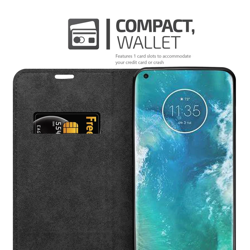 Cadorabo Hülle kompatibel mit Motorola EDGE+ Schutzhülle mit Magnetverschluss, Standfunktion und Kartenfach