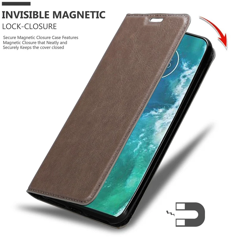 Cadorabo Hülle kompatibel mit Motorola EDGE+ Schutzhülle mit Magnetverschluss, Standfunktion und Kartenfach