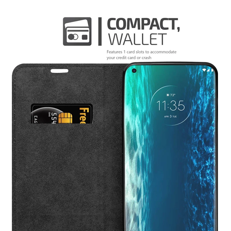 Cadorabo Hülle kompatibel mit Motorola EDGE Schutzhülle mit Magnetverschluss, Standfunktion und Kartenfach