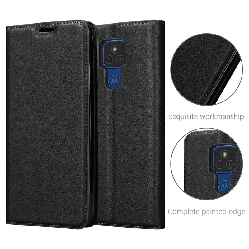 Cadorabo Hülle kompatibel mit Motorola MOTO E7 PLUS Schutzhülle mit Magnetverschluss, Standfunktion und Kartenfach