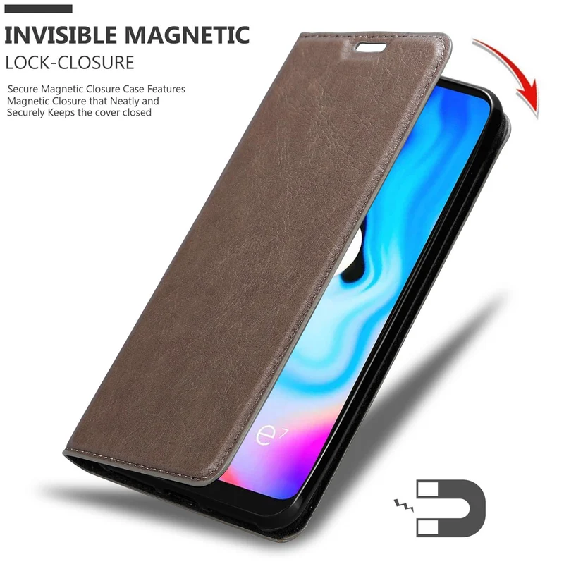 Cadorabo Hülle kompatibel mit Motorola MOTO E7 PLUS Schutzhülle mit Magnetverschluss, Standfunktion und Kartenfach