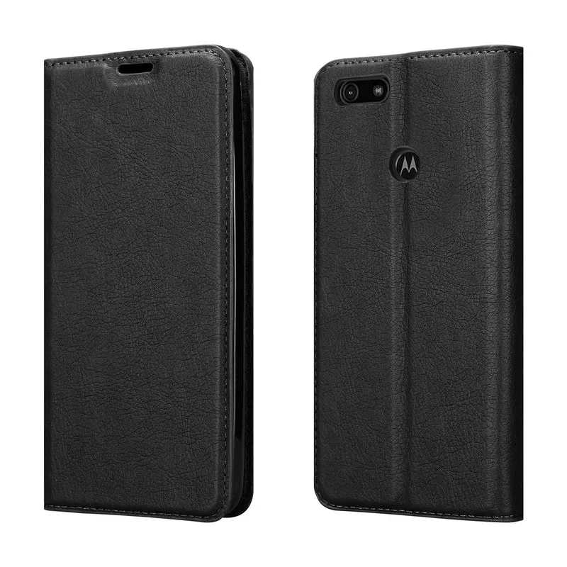 Cadorabo Hülle kompatibel mit Motorola MOTO E6 PLAY Schutzhülle mit Magnetverschluss, Standfunktion und Kartenfach