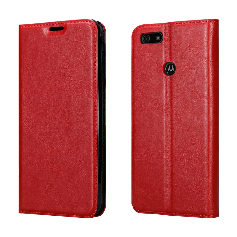 Cadorabo Hülle kompatibel mit Motorola MOTO E6 PLAY Schutzhülle mit Magnetverschluss, Standfunktion und Kartenfach