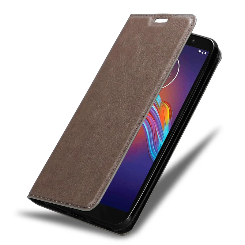 Cadorabo Hülle kompatibel mit Motorola MOTO E6 PLAY Schutzhülle mit Magnetverschluss, Standfunktion und Kartenfach