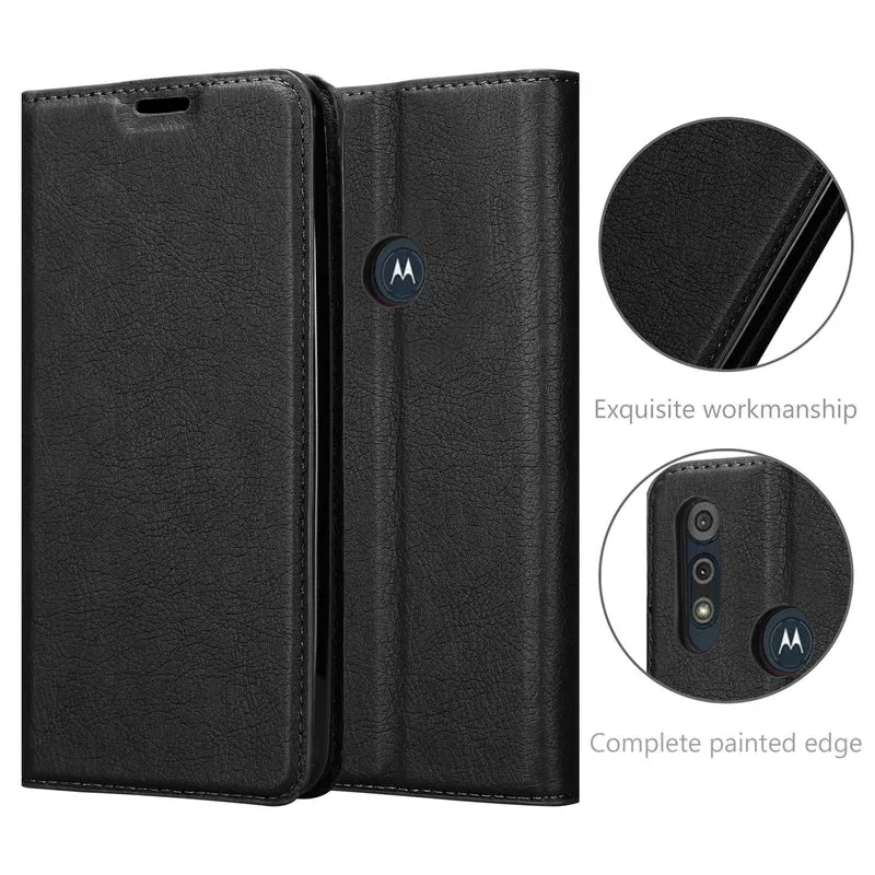 Cadorabo Hülle kompatibel mit Motorola MOTO E6s 2020 Schutzhülle mit Magnetverschluss, Standfunktion und Kartenfach