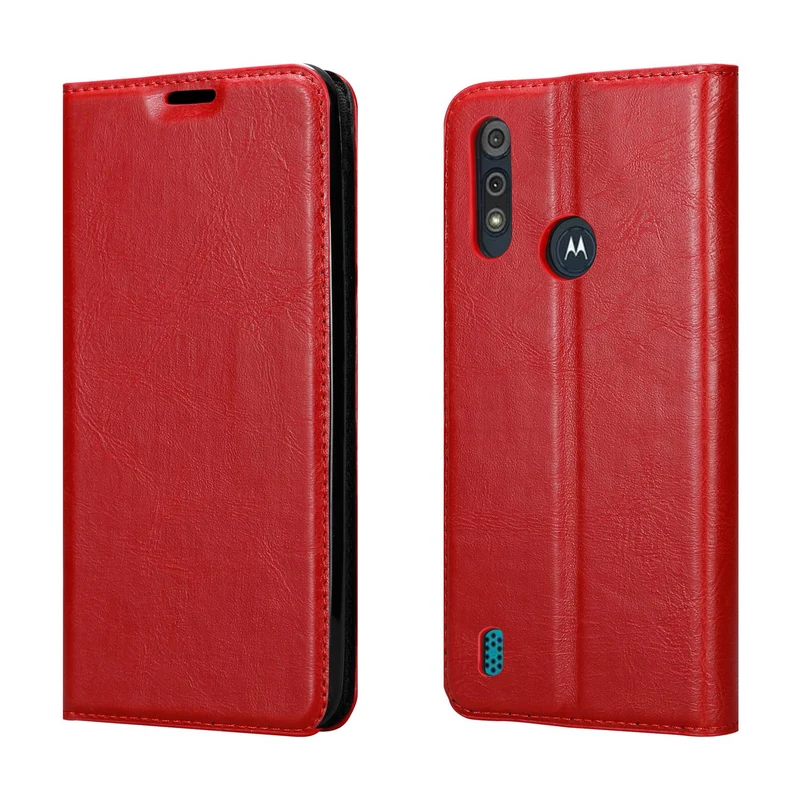 Cadorabo Hülle kompatibel mit Motorola MOTO E6s 2020 Schutzhülle mit Magnetverschluss, Standfunktion und Kartenfach