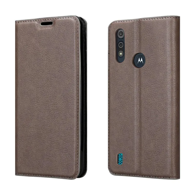 Cadorabo Hülle kompatibel mit Motorola MOTO E6s 2020 Schutzhülle mit Magnetverschluss, Standfunktion und Kartenfach