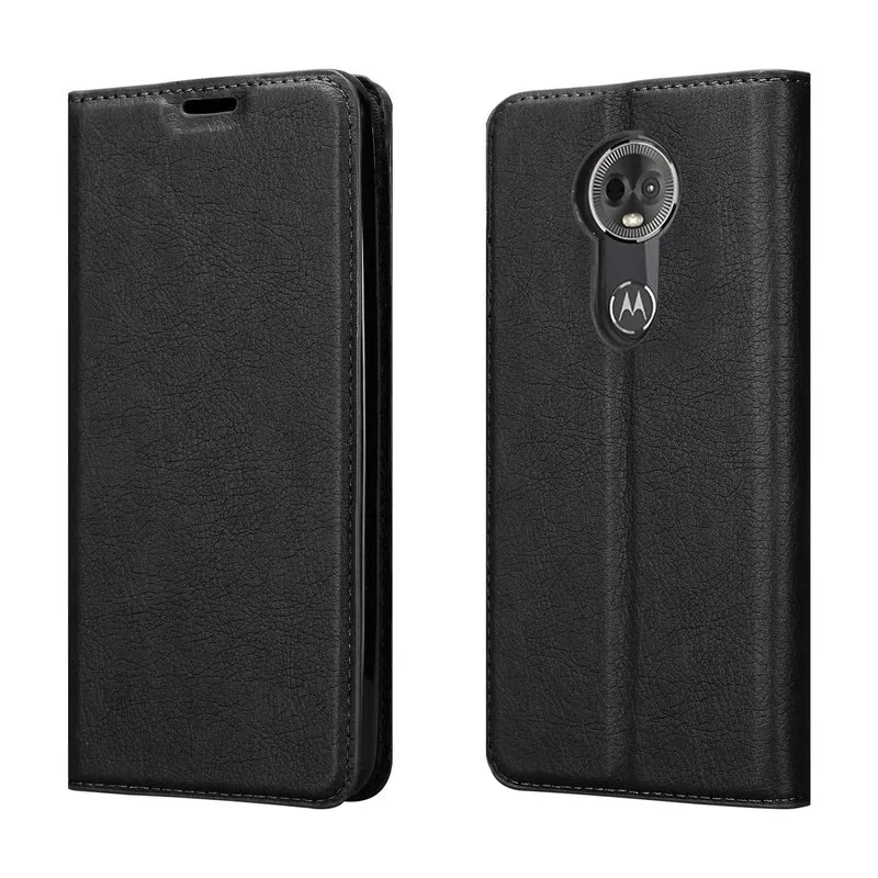 Cadorabo Hülle kompatibel mit Motorola MOTO E5 PLUS Schutzhülle mit Magnetverschluss, Standfunktion und Kartenfach