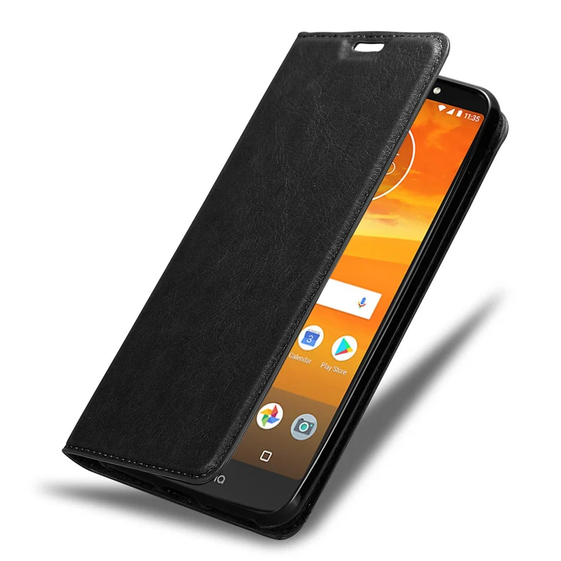 Cadorabo Hülle kompatibel mit Motorola MOTO E5 PLUS Schutzhülle mit Magnetverschluss, Standfunktion und Kartenfach