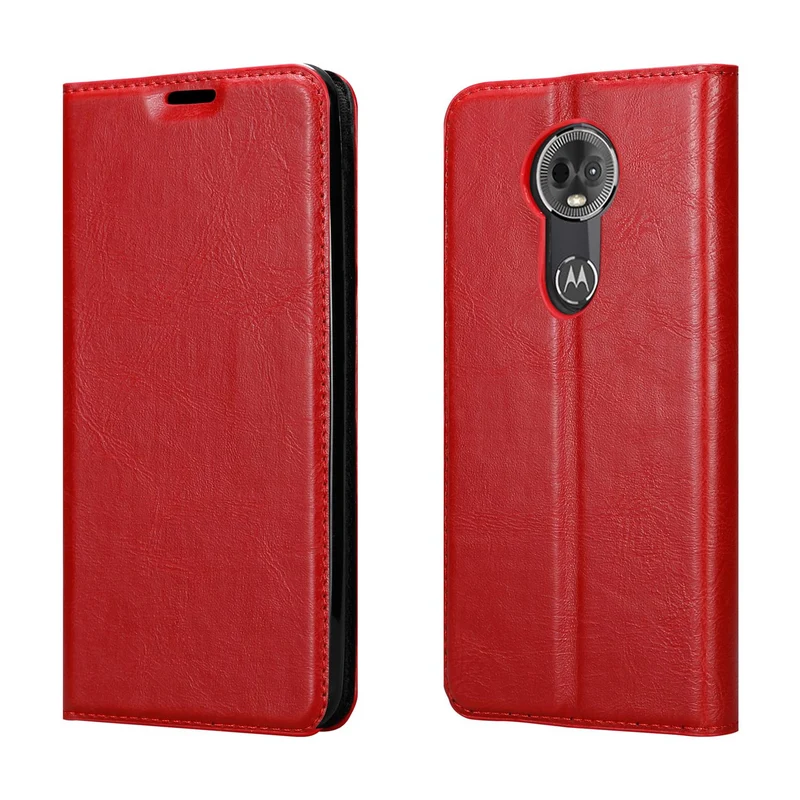 Cadorabo Hülle kompatibel mit Motorola MOTO E5 PLUS Schutzhülle mit Magnetverschluss, Standfunktion und Kartenfach